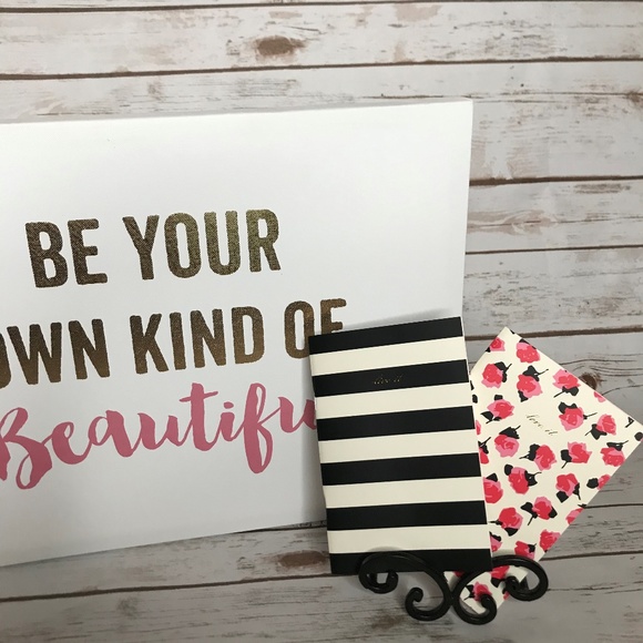 Kate Spade Black Strip Notebook Set - Picture 1 of 8
